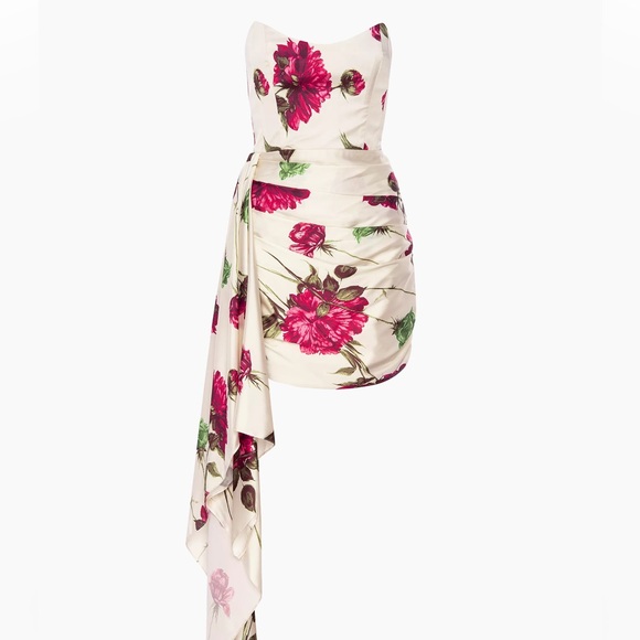 NWOT Never Worn Katie May Chasing Dawn Floral Drape Minidress size Large - Picture 2 of 6